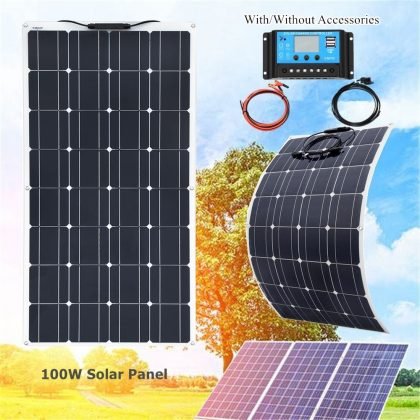 Xinpuguang 100 W flexible solar panel kit complete 12v 100 watt 120w 200w for Home Yacht  RV Caravan Cabin Boat Battery Charger
